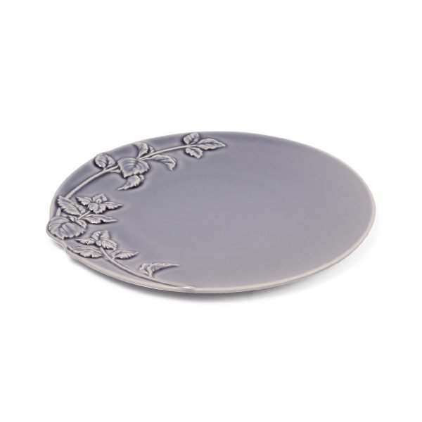 Studio M' MINT 薄荷葉浮雕餐盤 20cm - 深灰色款側面