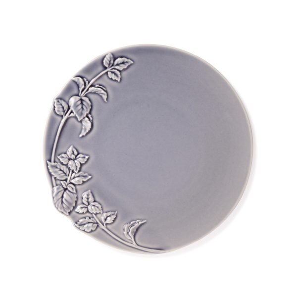 Studio M' MINT 薄荷葉浮雕餐盤 20cm - 深灰色 正面