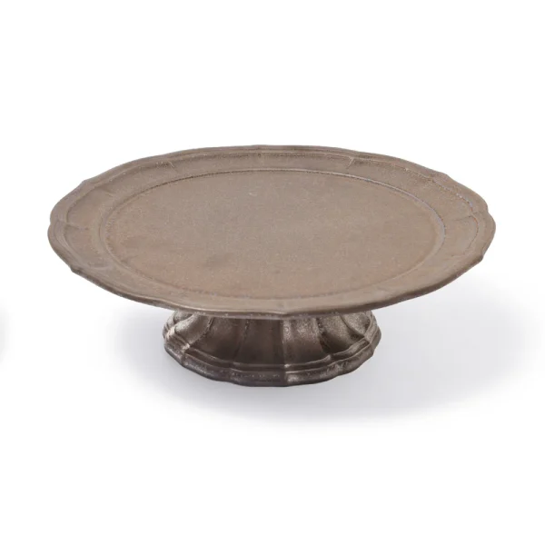 Studio M' Parler 花瓣高腳托盤 24cm 古銅色款 白色背景俯視圖