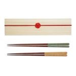 日本製 Tetote KOMA 對筷套裝 綠色與紅色