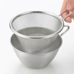 日本製 吉川不鏽鋼有柄料理濾網＋調理盆兩件組