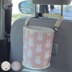 粉紅色 Miffy 米菲 多功能車用吊掛式收納桶掛在汽車椅背上