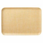 Fog Linen Work 亞麻托盤 L 格仔款 - 黃白格仔款正面