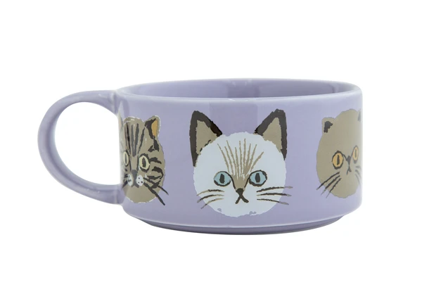 紫色 CDF ètendue I LOVE CAT!貓咪湯碗後面