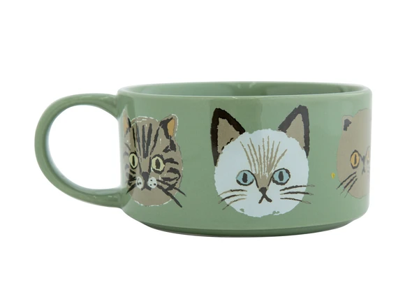 綠色CDF ètendue I LOVE CAT!貓咪湯碗後面