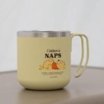 CAPTAIN STAG × Disney 不鏽鋼真空保溫杯-Winnie the Pooh(正面,檯面展示)