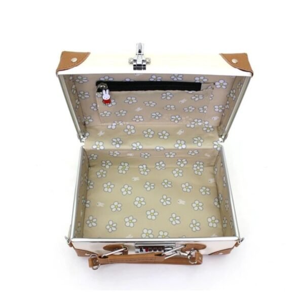 Miffy 皮革手提行李箱 白色, 正面打開狀態展示照