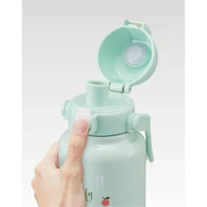 Miffy 不鏽鋼保溫水樽 1000ml , 單手開蓋示範