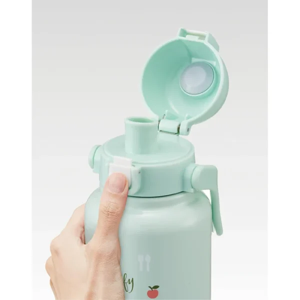 Miffy 不鏽鋼保溫水樽 1000ml , 單手開蓋示範