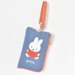 Miffy 彩色刺繡鑰匙證件收納包 藍色, 正面展示