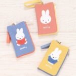 Miffy 彩色刺繡鑰匙證件收納包 紅色・藍色・黃色, 俯視三色正面展示