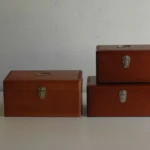 倉敷意匠 日本鐵杉 急救藥箱, 三種尺寸正面展示