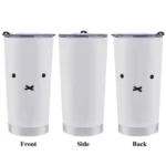 Miffy 不鏽鋼附蓋保溫保冷杯 600ml - 白色正面、側面、背面角度混合展示圖