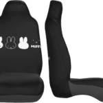 Miffy 米飛兔汽車前座座椅套（2件組）前側角度展示，呈現座椅套包覆效果與圖案設計