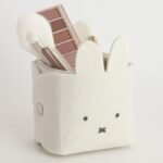 Miffy 絨布筆筒 白色 文具收納示範