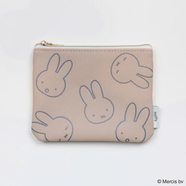 Miffy 表情圖案平面小袋 – 杏色