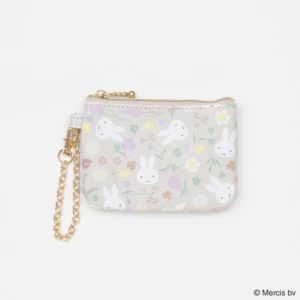 Miffy 花卉卡套零錢包-  杏色