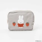 Miffy 刺繡小袋 – 灰色草莓 正面展示