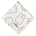 Miffy 臉圖案方形毛巾 - 白色 圖案特寫