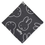 Miffy 臉圖案方形毛巾 黑色 圖案特寫
