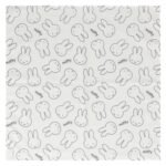 Miffy 臉圖案方形毛巾 白色 打開正面