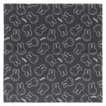 Miffy 臉圖案方形毛巾 黑色 打開正面