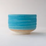 美濃燒抹茶碗（土耳其藍）正面照