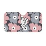 Miffy 可摺式汽車遮光板 灰色花朵窺視款 - 130×70cm