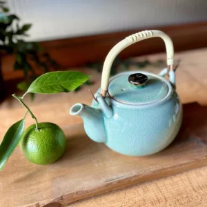 日本製造 淺藍色陶瓷茶壺