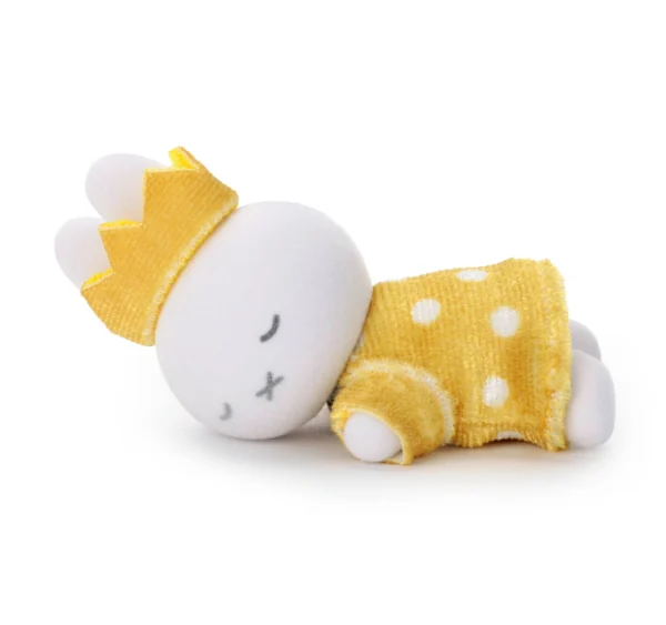 Miffy 70週年熟睡公仔 7cm - 皇冠黃色皇冠裙子款，前面展示