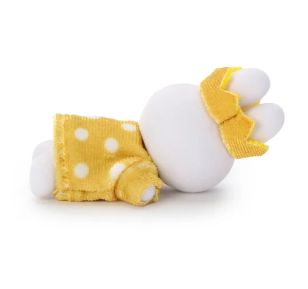 Miffy 熟睡公仔 7cm - 皇冠黃色圓點裙子 背面展示