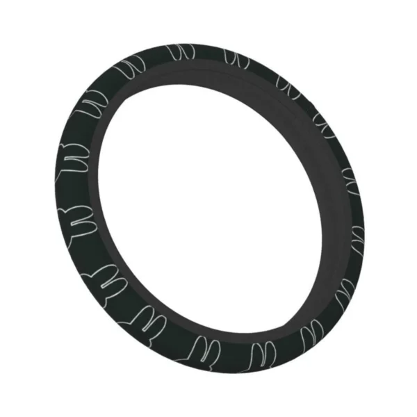 Miffy 防滑方向盤套 黑色大頭圖案款側面展示