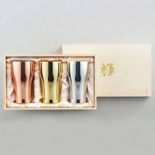 日本製造 純銅啤酒杯 三件禮盒裝