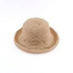 可調尺寸天然拉菲草翻簷帽