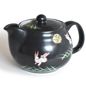 日本九谷燒手繪月兔茶壺（附茶隔網）