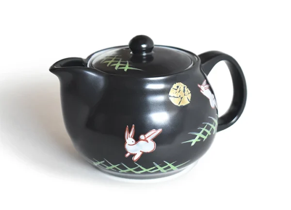 日本九谷燒手繪月兔茶壺（附茶隔網）