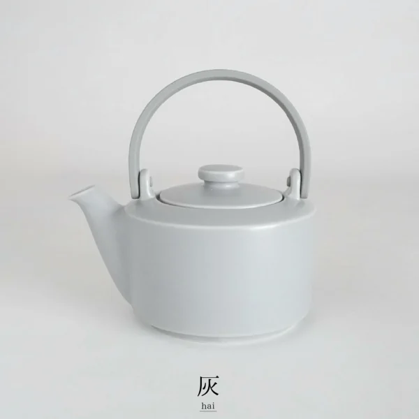 日本製 SALIU 緣 土瓶急須 400ml - 灰 正面