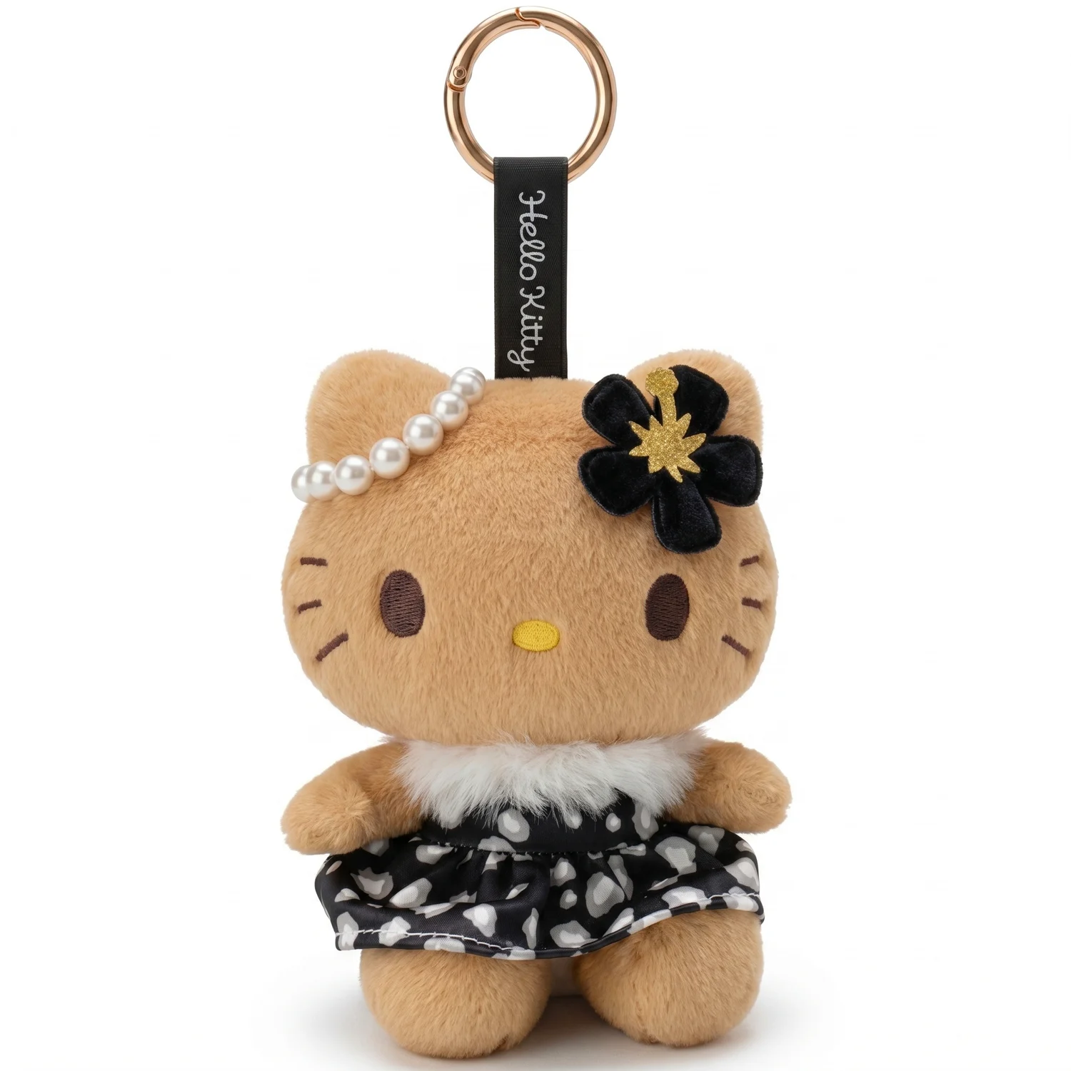 Sanrio Hello Kitty 曬黑黑色花裙公仔掛飾