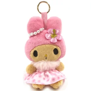 Sanrio My Melody 曬黑粉紅花裙公仔掛飾