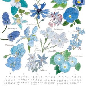 Fog Linen Work 彩繪亞麻2027年年曆布-LES FLEURS BLEUES