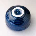 美濃燒 瑠璃花型抹茶碗