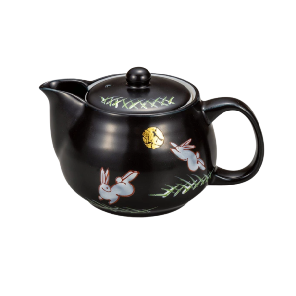日本九谷燒手繪月兔茶壺（附茶隔網）
