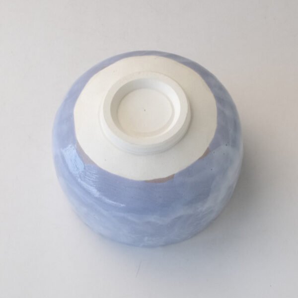 日本製 美濃燒 青志野敲紋 抹茶碗 底部展示圖