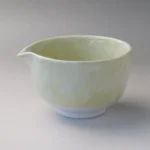 日本製 美濃燒 黃志野敲紋 片口抹茶碗