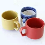 CHIPS Mug 陶瓷杯 280ml 三色套裝 | 紅色 + 芥末色 + 白藍色潑墨