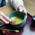 日本製 益子燒 復古土耳其藍片口抹茶碗