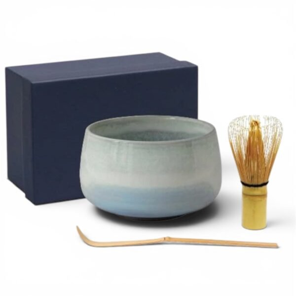 波佐見燒 藍花 白銀 抹茶3件套裝 (抹茶碗・茶筅・茶杓) 產品主圖
