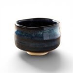 日本製 美濃燒 紺藍海鼠釉抹茶碗
