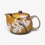 日本九谷燒 山櫻飛鳥紋茶壺（附茶隔網）
