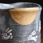 日本製 九谷燒 手繪兔子大湯呑｜茶杯 (一對裝)